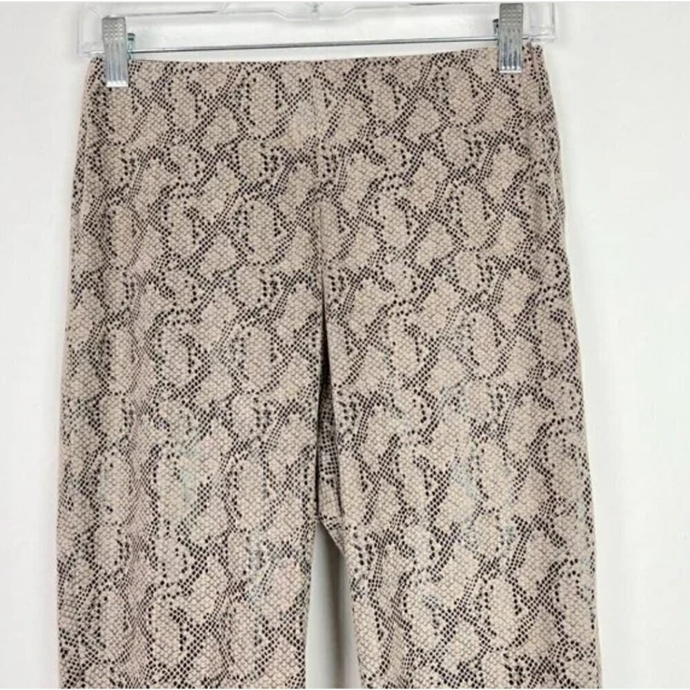 Zara Basic Python Snakeskin Print Faux Suede Legg… - image 2